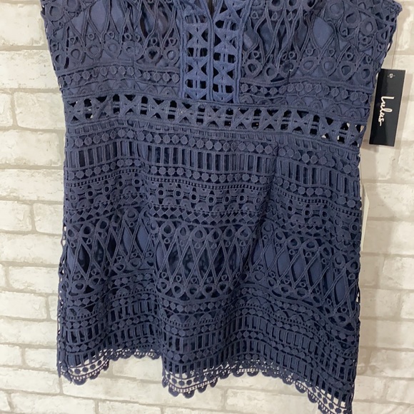 Lulu’s Sleeveless navy lace cut out dress size XL - Picture 4 of 11